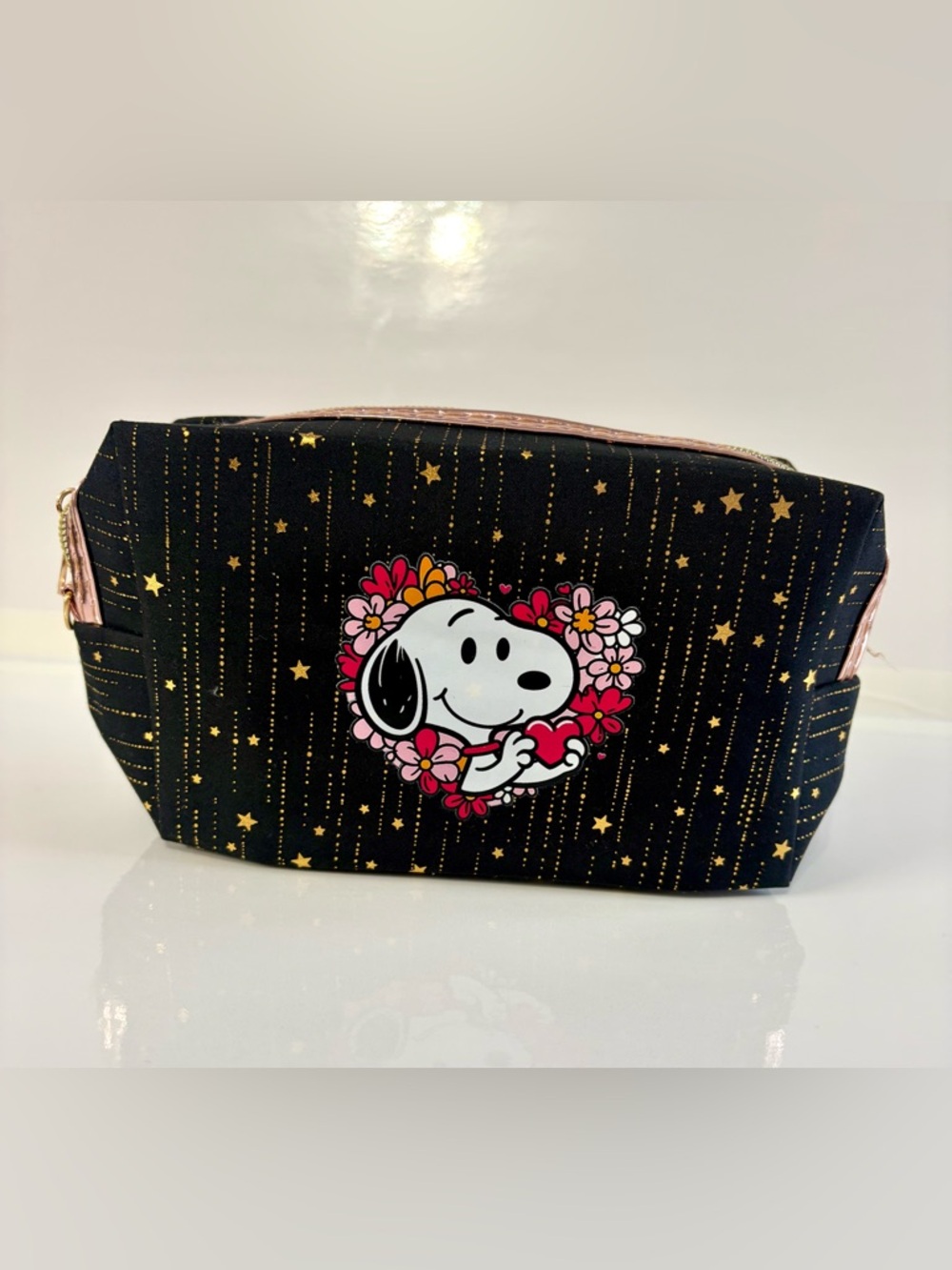 Snoopy Black & Golden Cosmetic Bag